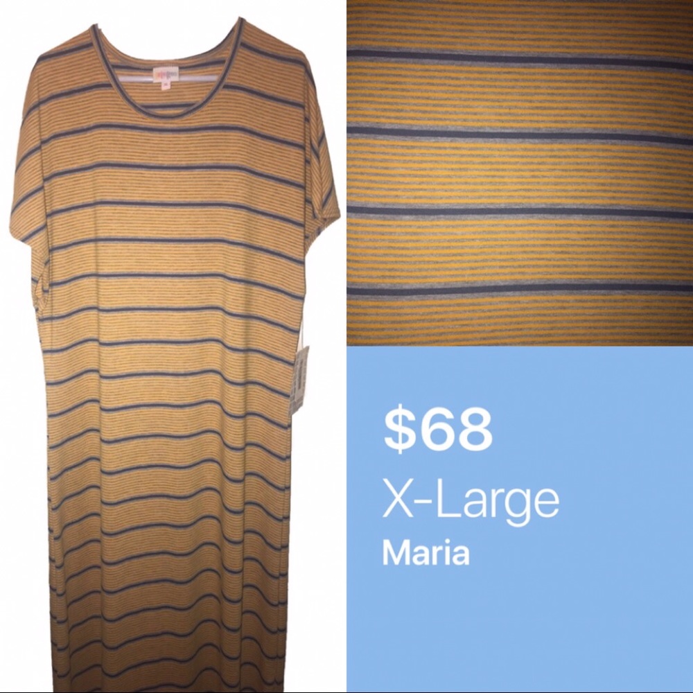 #33 LuLaRoe Striped XL Maria Maxi Dress - BNWT